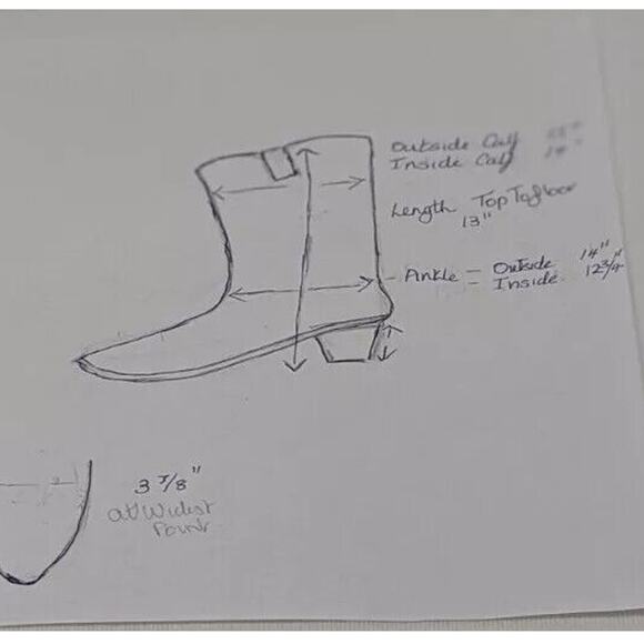 Olathe Vtge Western Boots 10B.Made Olathe Kansas USA Cats Paw Heel Can Be Unisex - Picture 3 of 16